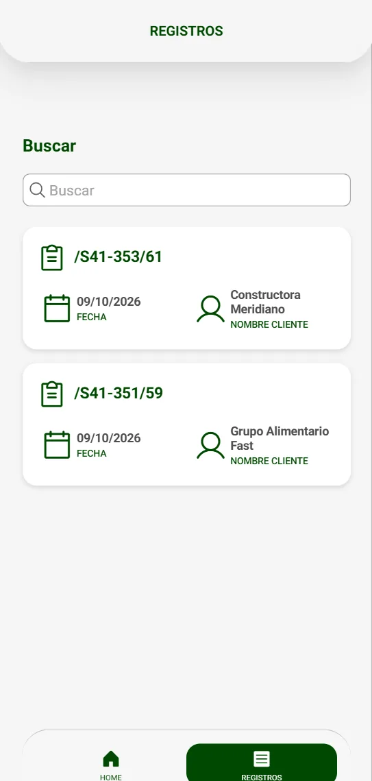 Listado de albaranes del día en la app de ATEKA Delivery